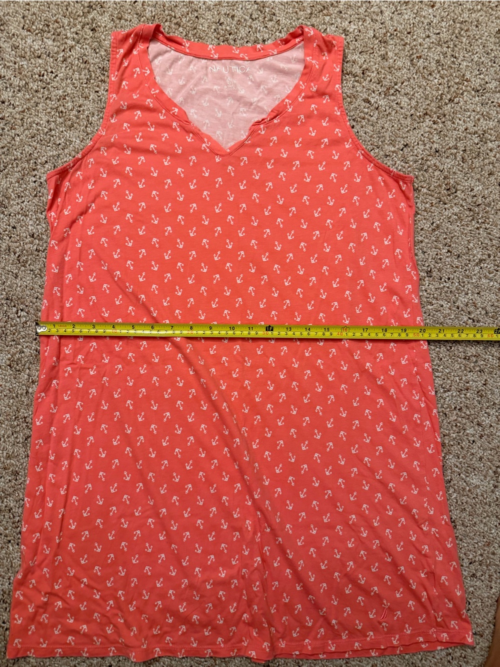 Nautica Coral Sleeveless Anchor Print Dress - Picture 7 of 8